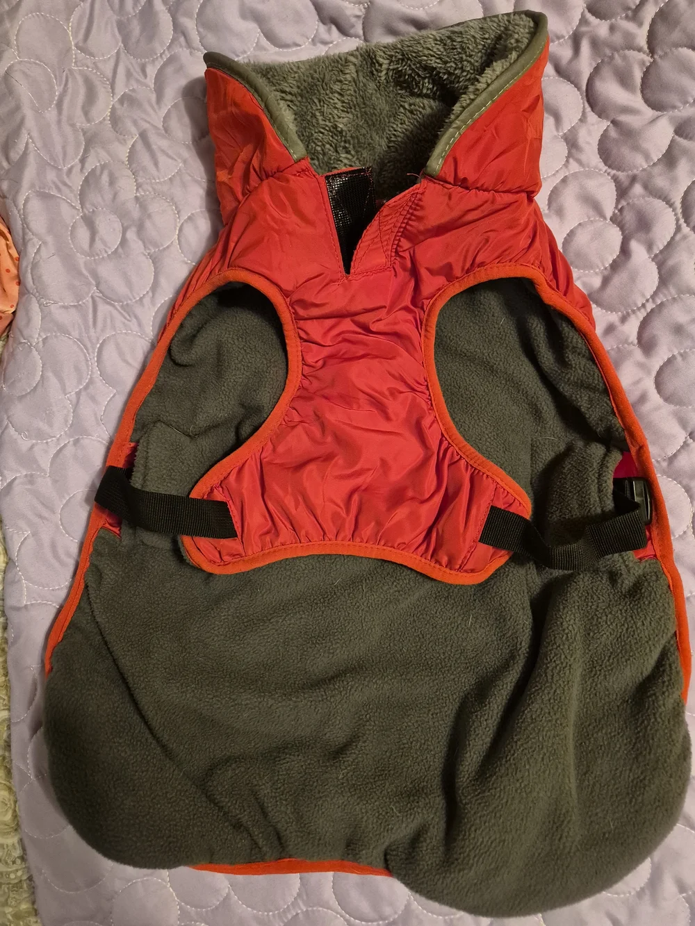 Reflective Red Dog Winter Coat with Zipper Pocket